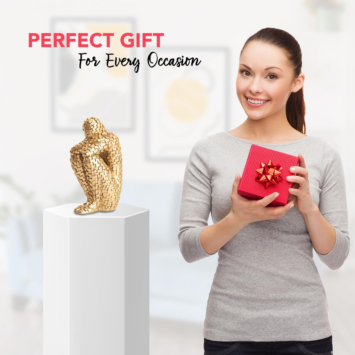 Brick Man Show Pieces for Home Decor Living Room Decorative Items | Abstract Modern Showpieces Gift Item for Decoration | Tv Unit Showcase Shelf Office Interior Statue Figurines