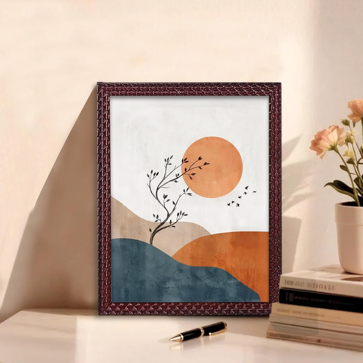Framed Art Painting For Home, Living Room, Hall | Traditional Paintings With Frame For Home Decor (Floral D4)