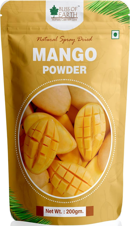 Bliss of Earth 200gm Mango Powder Natural Spray Dried king of fruits Vitamin A,C,K Rich for Smoothie,Shake,juice, cake and ice cream
