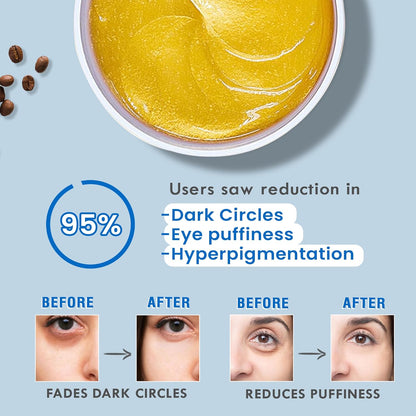Glamveda Advanced Age Support Under Eye Patches For Dark Circles & Wrinkles & Removal of Fine Lines | 1% Copper Peptide & Hyaluronic Acid Puffy Eye Care Routine | For Women & Men 60Pcs (30 Pairs)