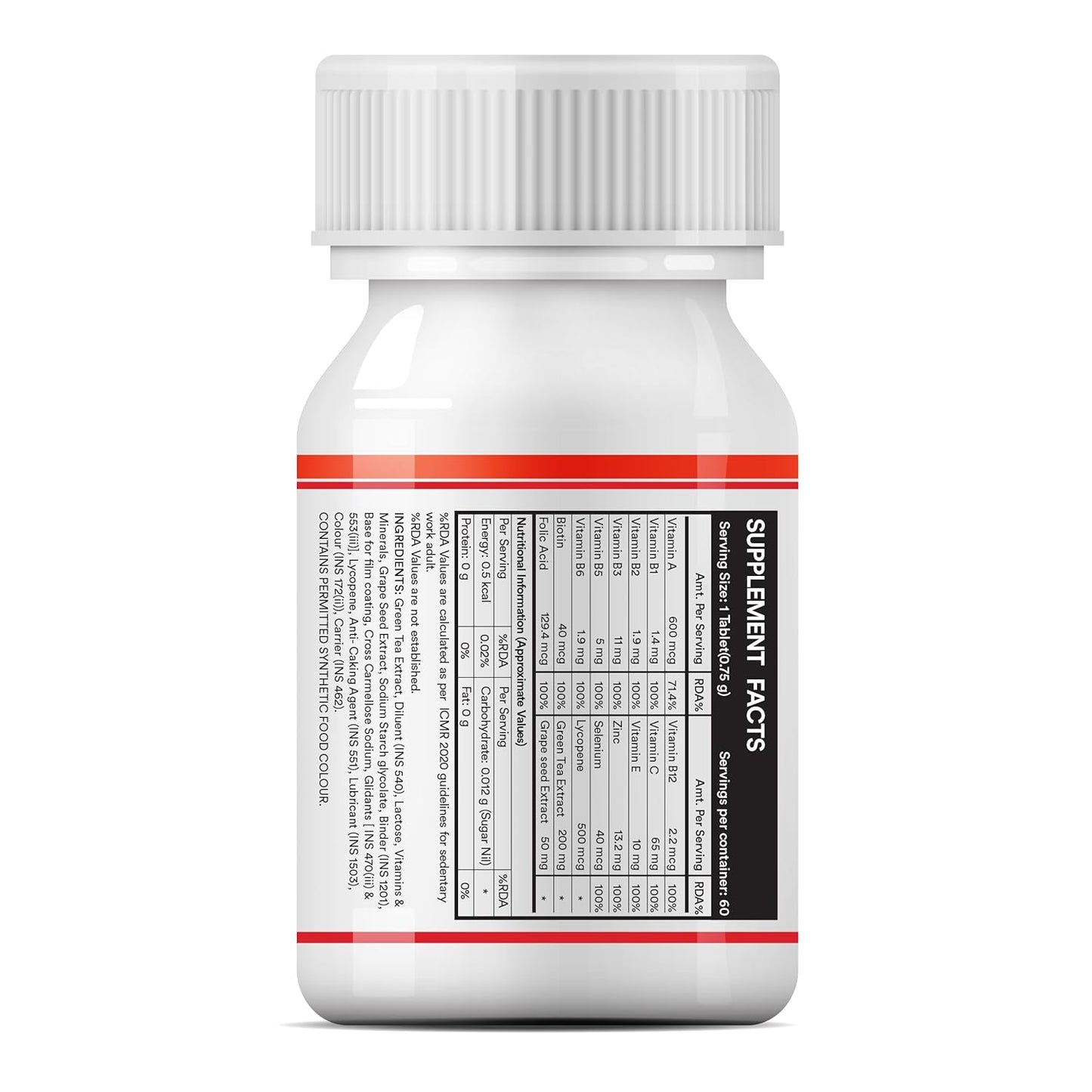 INLIFE Antioxidants Supplements | Lycopene Grape Seed Extract Green Tea Extract | Supports Immune Health - 60 Tablets (Pack of 1, 60)