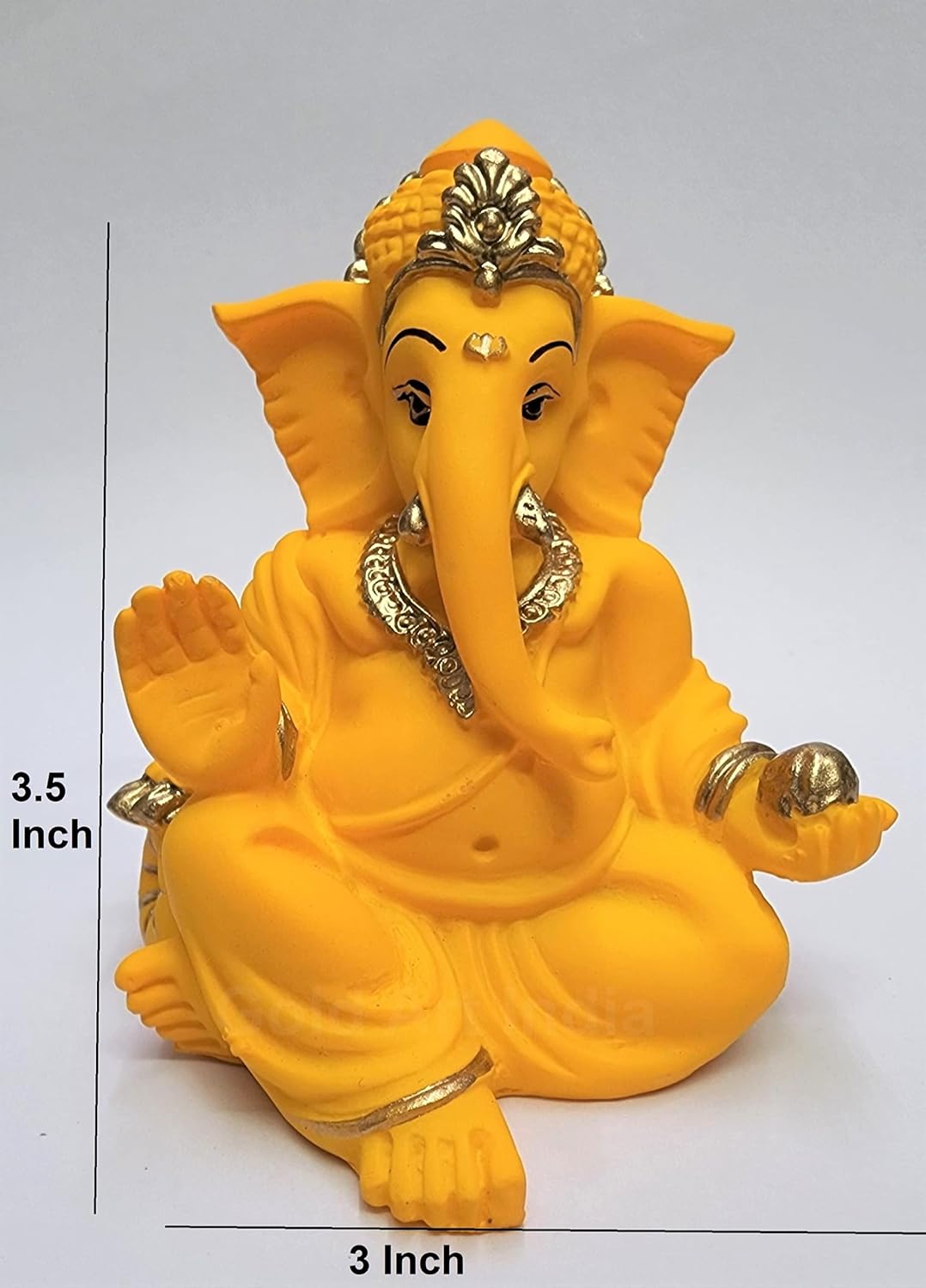 Gold Art India Terracotta Mango Gaddi Ganesha for Car Dashboard Home Decor Gifting Diwali Birthday Festivals (GaddiTerracottaMango)