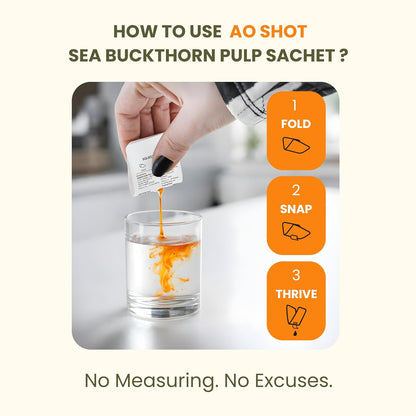 Wellwith Sea Buckthorn Berry AO Shots (150ml,15 Sachet), Pack of 1| Daily Antioxidant & Vitamin C Drink | Supports Immunity, Skin Glow & Energy