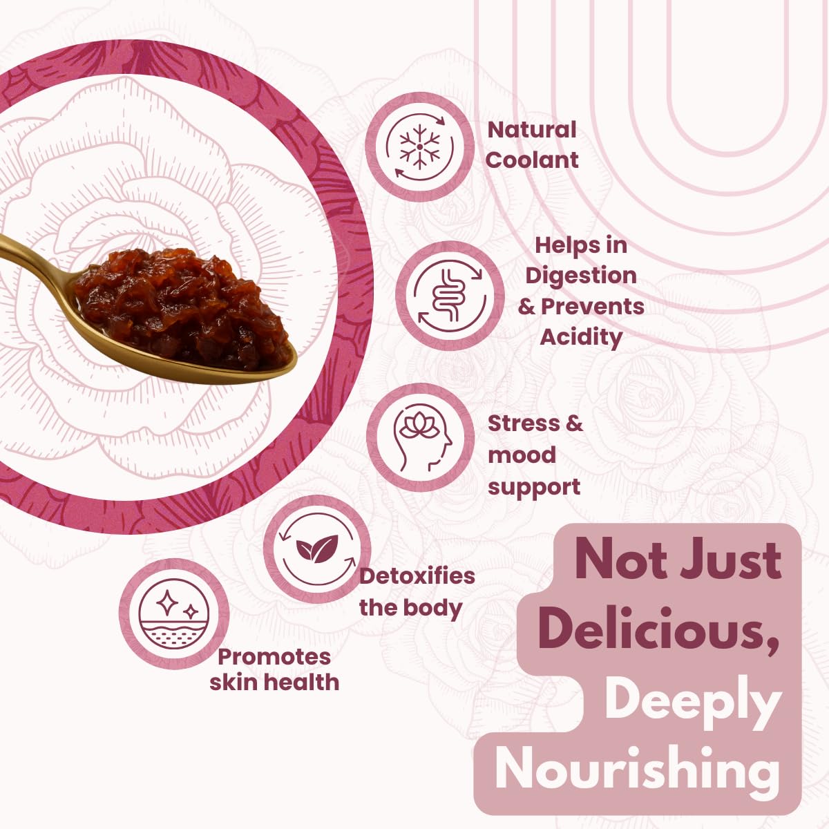 Earthen Story Sun Cooked Gulkand Without Sugar 200gm | Lab Tested for 290+ Pesticides | Indian Pink Damask Rose & Dhaga Mishri | 100% Natural Rose Petal Jam | Ayurvedic coolant, Good for Gut Health