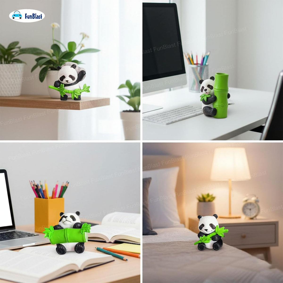 Panda Miniature Figurines - Decorative Showpiece, Gift for Him/Her, Diwali Deepwali New Year Home Decor, Bedroom, Living Room, Office, Table, Car Dashboard (Style-A)