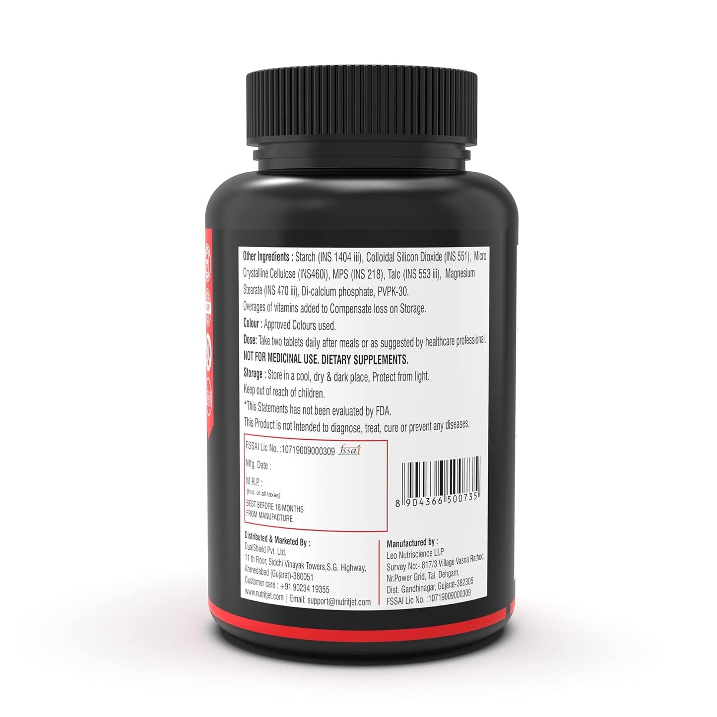 NutritJet Testosterone Booster for Men - Muscle Growth, Strength, Stamina & Performance - 60 Veg Tablets