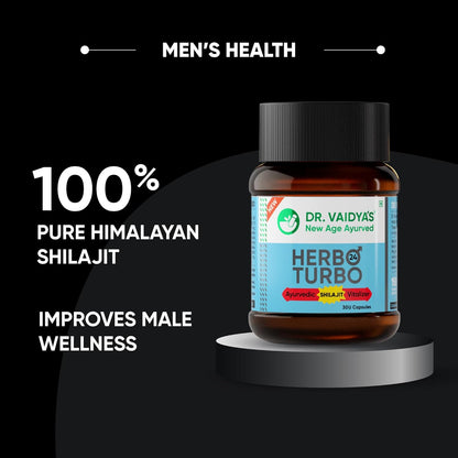 Dr. Vaidya’s Herbo24Turbo Capsules | Supports Vitality | For Strength, Stamina & Power | Shuddha Shilajit, Safed Musli | Sugar Free | Pure Ayurvedic Extracts | 30 capsules