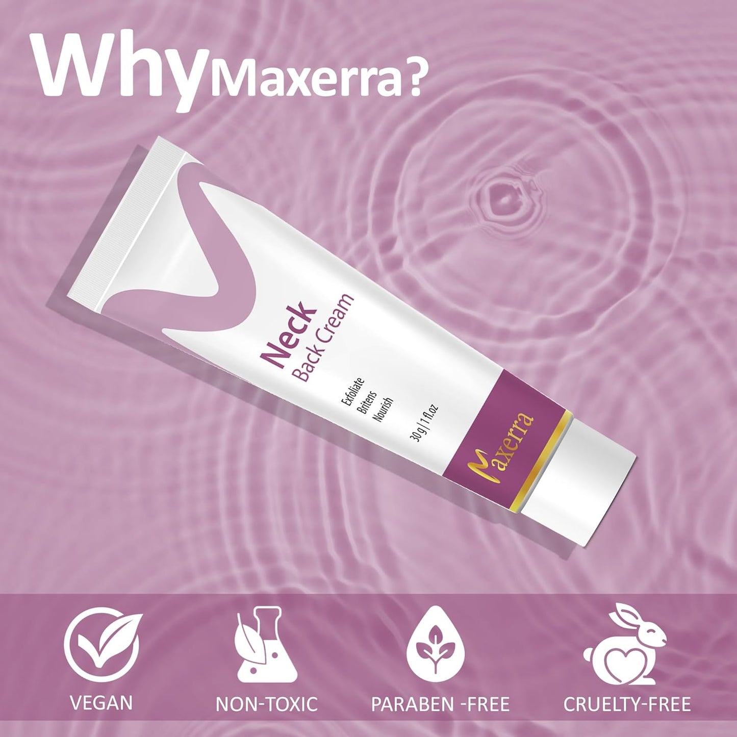 Neck & Back Cream | Exfoliating & Brightening Cream for neck, ankles, knuckles, Armpits, Thighs, Elbows | For Men & Women (30g)