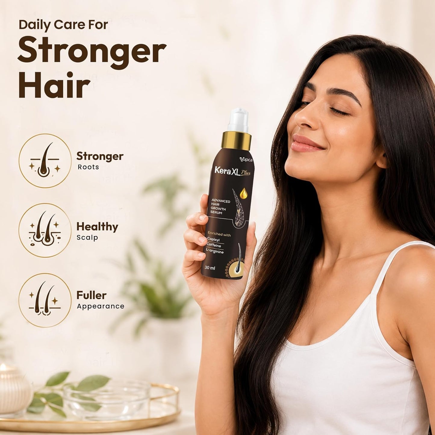 Ipca KERA XL Plus Advanced Hair Growth Serum – 30ml Hair Care Serum for Reduced Hair Fall, Fuller & Thicker Looking Hair, Scalp Nourishing Formula