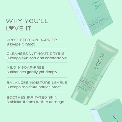 Orimii pH Balance Hydrating Gentle Face Wash For Dry & Oily Skin |Enriched with Ceramides, Vitamin E & Hyaluronic Acid |Soap Free, Non Comedogenic Cleanser 100ml