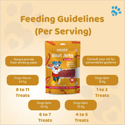 Petoska Chicken Meat Jerky Dog Treats – 100 g Natural High‑Protein Chewy Sticks for Puppies & Adult Dogs