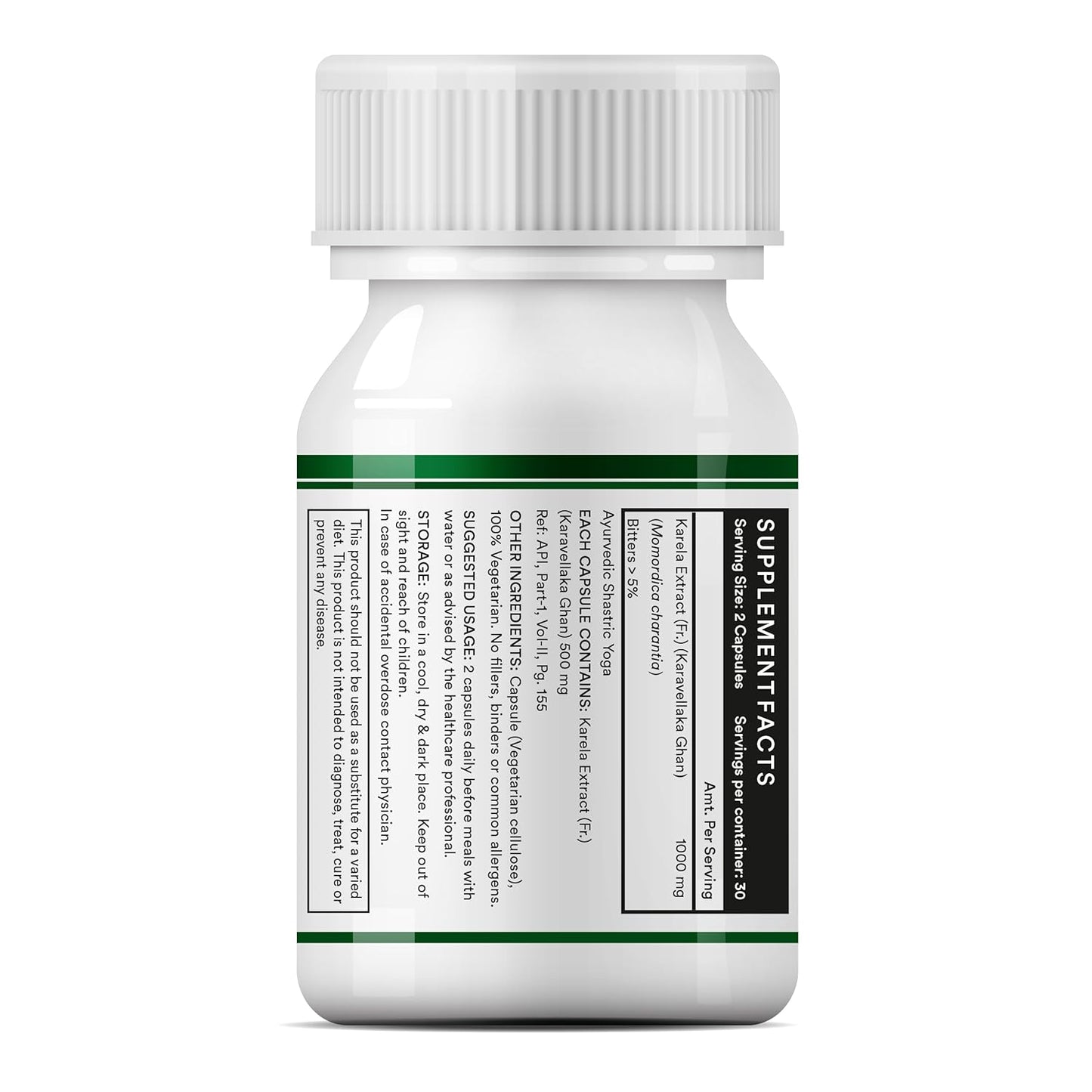 INLIFE Karela Capsules 500mg | Extract - Ayurvedic Herbal Supplement for Sugar Management - 60 Vegetarian Capsules (Pack of 1)