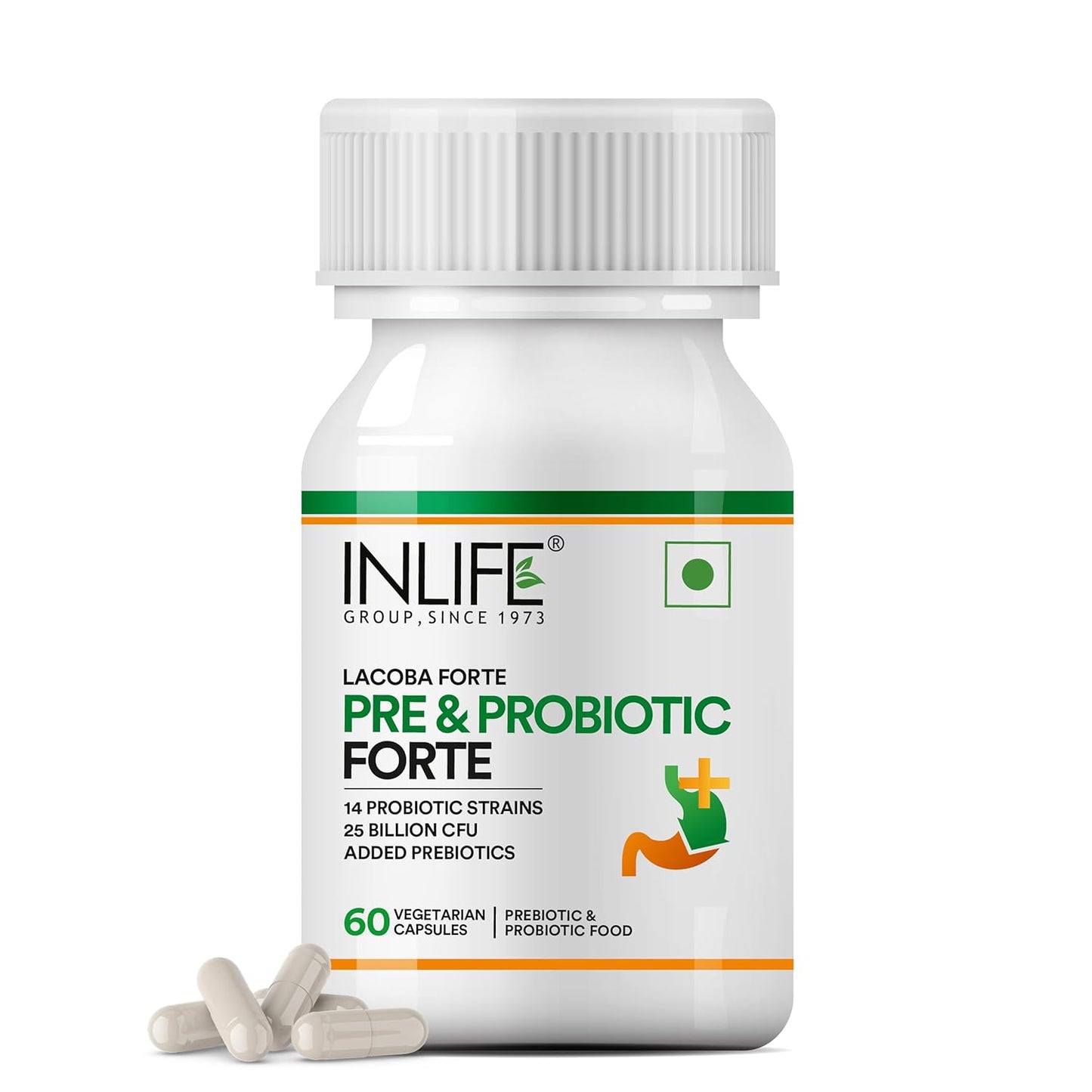 INLIFE Pre & Probiotic Forte supplement bottle on a white background