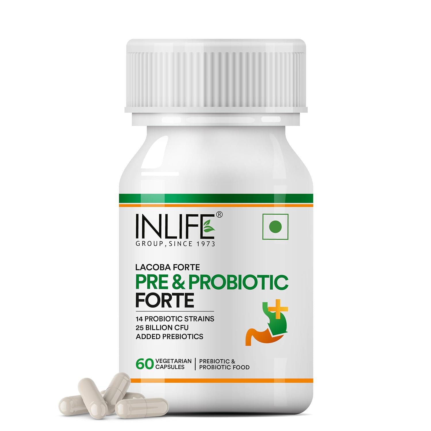 INLIFE Pre & Probiotic Forte supplement bottle on a white background