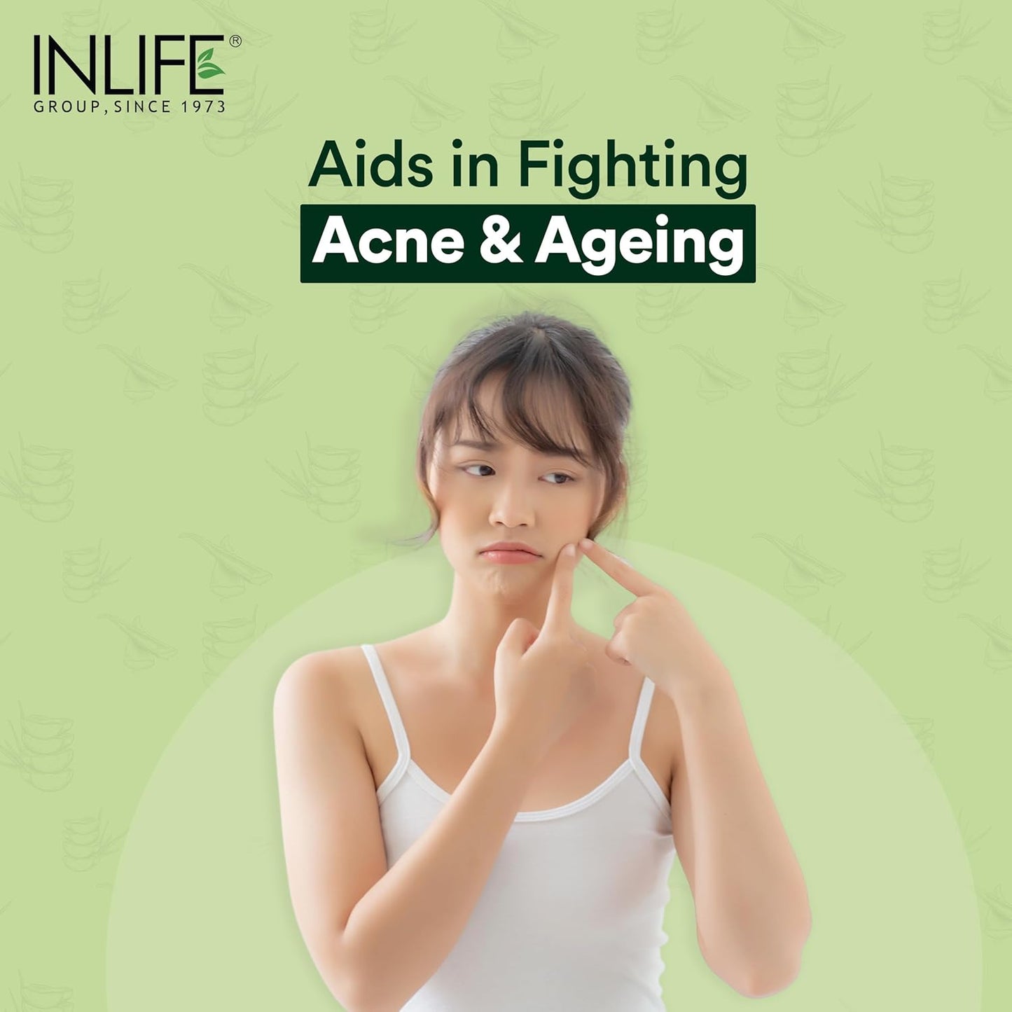 INLIFE Aloe Vera Gel for Face & Hair | Pure & Natural | Paraben Free | Silicone Free | No Added Colors | Women and Men 100 Grams (Pack of 1)