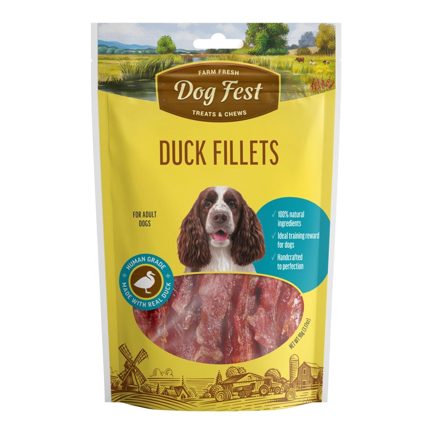 BarkButler x Dogfest Duck Fillets Treats for Dogs | Meat-First | Human Grade | Natural Ingredients | 0% Artificial Colours & Preservatives | Dog Treats for Adult Dog | 90g