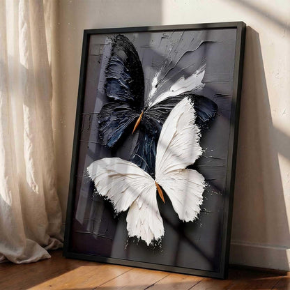 Butterfly Art Wall Painting Home Decoration With Frame For Living Room Bed Room Hotel Wall Decor Digital Reprint Engineered Wood (13X17 INCH)
