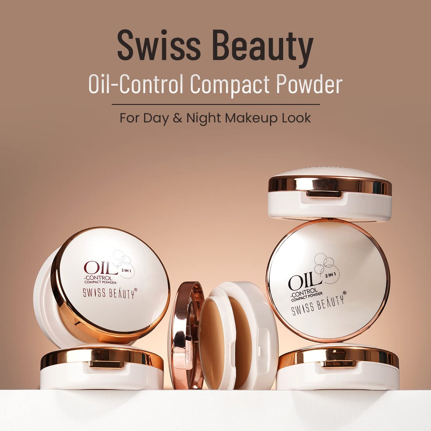 SWISS BEAUTY Oily Oil Control Lightweight Compact Powder for Matte Flawless Finish | Face Makeup, Shade - Light-Medium, 20 gm |, Pink