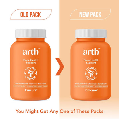 Arth Calcium and Vitamin D3 Tablets for Men & Women - 60 Veg Tablets | Supports Bone, Joint & Muscle Function | 1000mg Coral Calcium with 60% Higher Absorption & 600 IU Vitamin D3