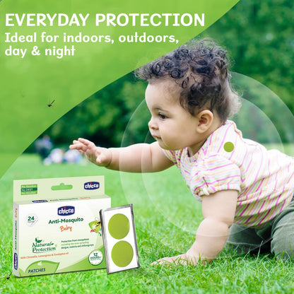 Chicco Anti-Mosquito Baby Patches with the natural protection of 12+ Hours, 1 Pack (24 Patches Inside)