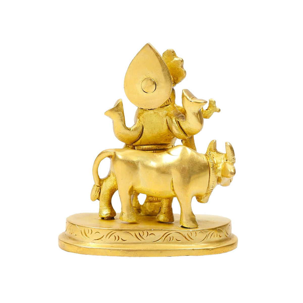 2.5 Inch Pure Brass Krishna Statue with Cow – Handcrafted Idol | Compact Spiritual Murti for Home Temple, Office Table, Puja Room, Festive Decoration & Auspicious Gift