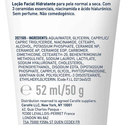 CeraVe PM Facial Moisturizing Lotion For Normal To Dry Skin (52ml) - Formulated With 3 Essential Ceramides, Niacinamide And Hyaluronic Acid | Ultra Lightweight Night Cream
