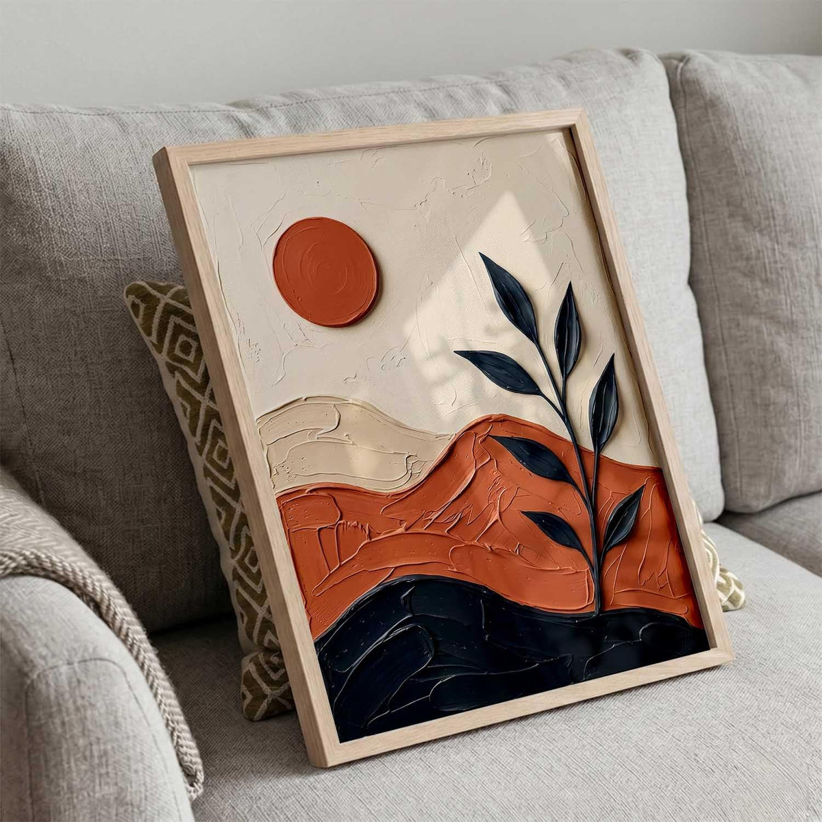 Boho Wall Art Home Decoration | Aesthetic Floral Paintings With Frame For Living Room Bed Room Hotel Wall Decor Digital Reprint (19x25 inch)