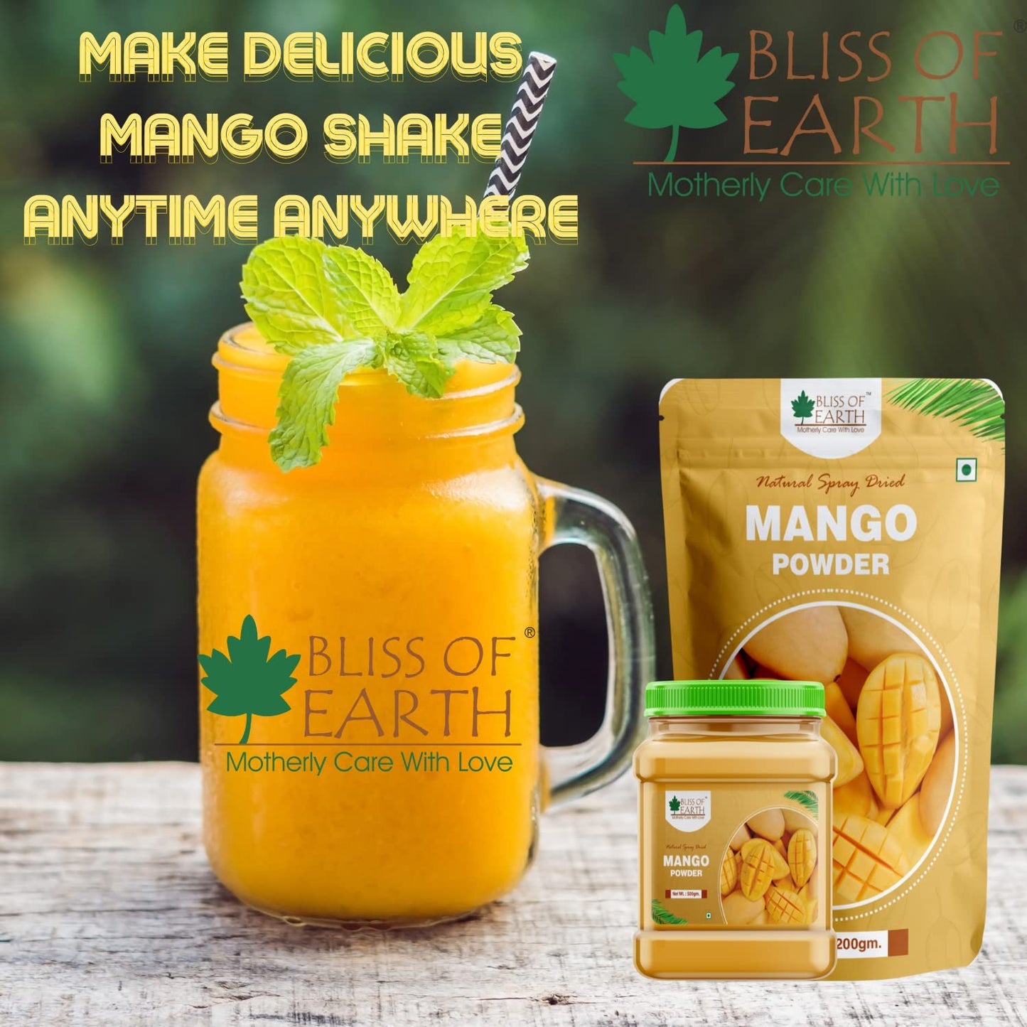 Bliss of Earth 900gm Mango Powder Natural Spray Dried Great for Mango juice | ice cream | Cake | shake king of fruits Vitamin A,C,K Rich