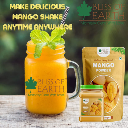 Bliss of Earth 200gm Mango Powder + 200gm Strawberry Powder Natural Spray Dried Taste and Healthy Combo