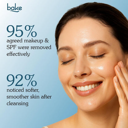 BAKE RxMelt™ Cleansing Oil for Removing Waterproof Makeup & SPF | With 15% Hempseed, 10% Grape Seed Oil, 0.5% Bakuchiol | Removes Impurities & Pore Buildup | Fragrance-Free | For Men & Women – 100ml