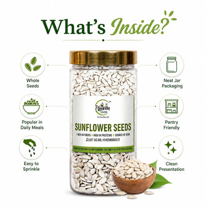Heaven Gate Raw Sunflower Seeds | High in Vitamin E, Dietary Fibre & Protein | Raw Seeds for Eating | Healthy Snacks | Baking & Cooking | Diet Food | Edible
