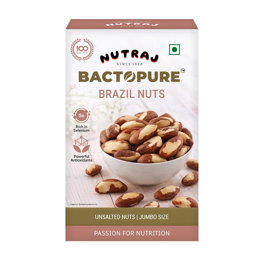 Nutraj Brazil Nuts Roasted 100g Pouch | No Added Preservatives | Handpicked & Exotic | Raw & Unsalted Natural Whole
