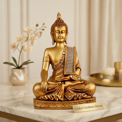 Buddha Idol Statue | Home Decoration Items for Living Room (GOLDEN4)
