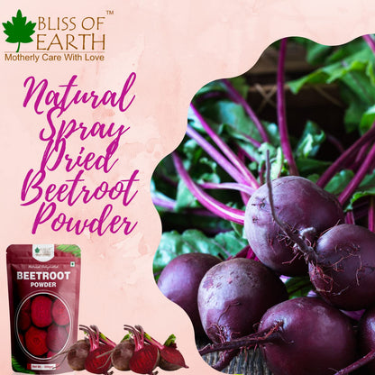 Bliss of Earth 200gm Beetroot Powder For Juice Eating Face Skin Whitening, Natural Dehydrated Chukundar Powder