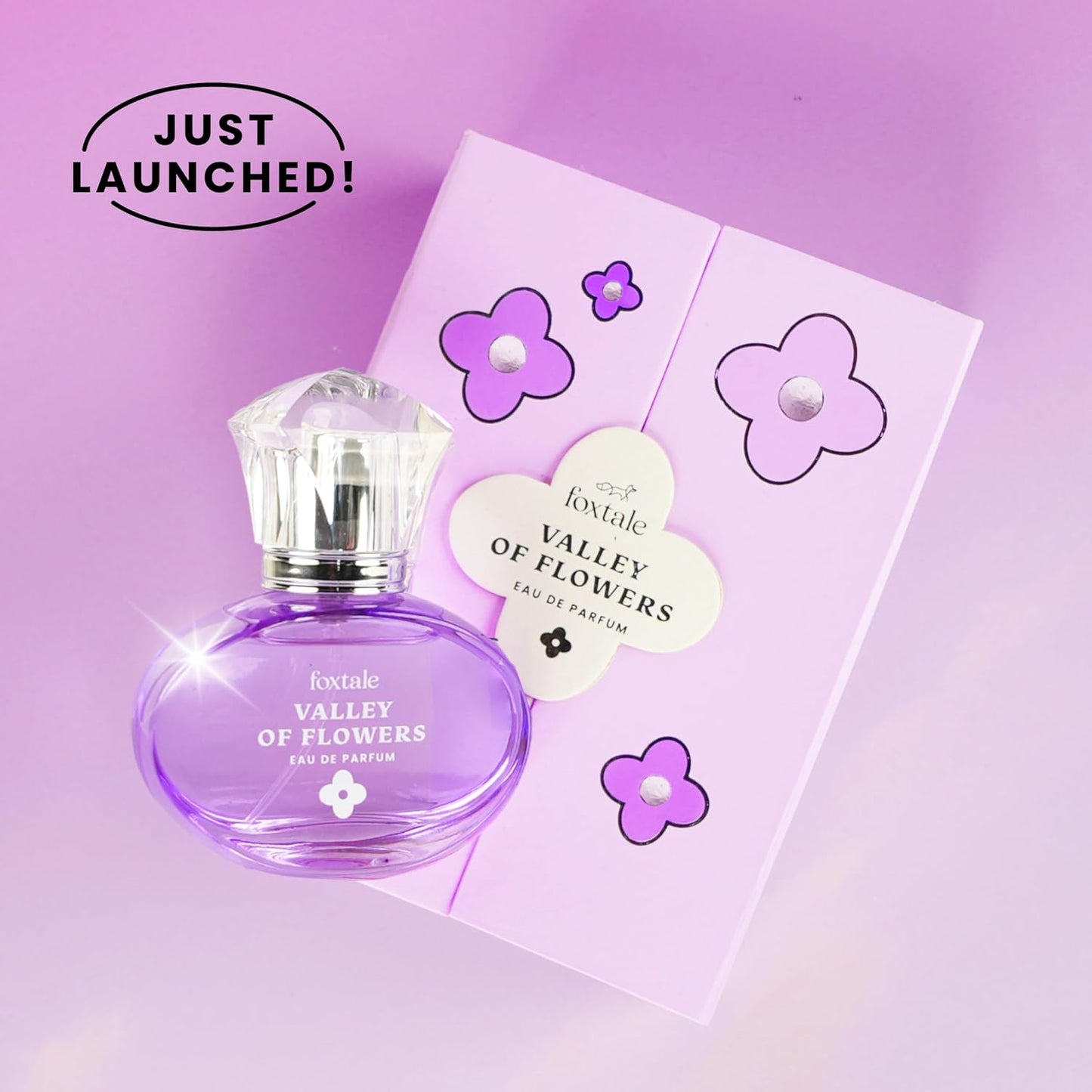 Foxtale Valley of Flowers Eau De Parfum | Long Lasting Floral Perfume | With Notes of Jasmine Sambac, Green Mandarin & Madagascar Vanilla | Luxury Perfume