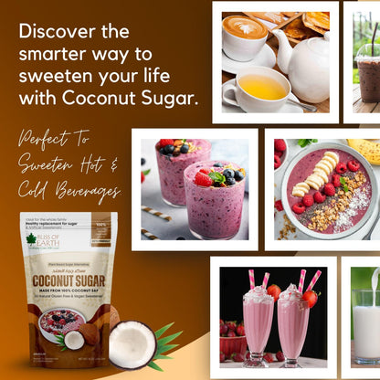 Bliss of Earth Coconut Sugar Organic 454gm | Natural Unrefined & Vegan Palm Sugarg Sweetener | Gluten-Free & Keto Friendly Sugar Substitute | Natural Sugar Alternative for Coffee, Tea, Baking & Smoothies