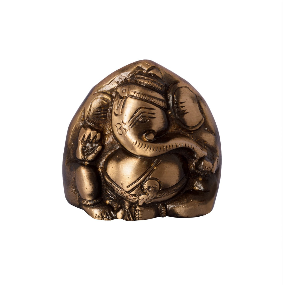 Brass Double Sided Lord Ganesha Idol for Home Decor Car Dashboard | Ganesha Statue | Ganesh Ganpati Murti Gift for Diwali Housewarming Birthday