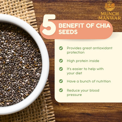 Premium Raw Chia Seeds, Natural Superfood with Omega-3, Protein, Fiber, Gluten-Free, Non-GMO, for Weight Management, Smoothies, Baking