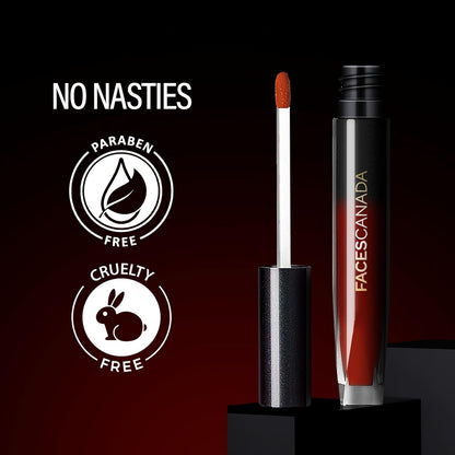 FACESCANADA Comfy Silk Liquid Lipstick - Lunar Brown 11, 3Ml | Satin Matte HD Finish | Luxe Comfort | Longlasting | No Dryness | Smooth Texture | Mulberry Oil & Shea Butter For Plump Hydrated Lips