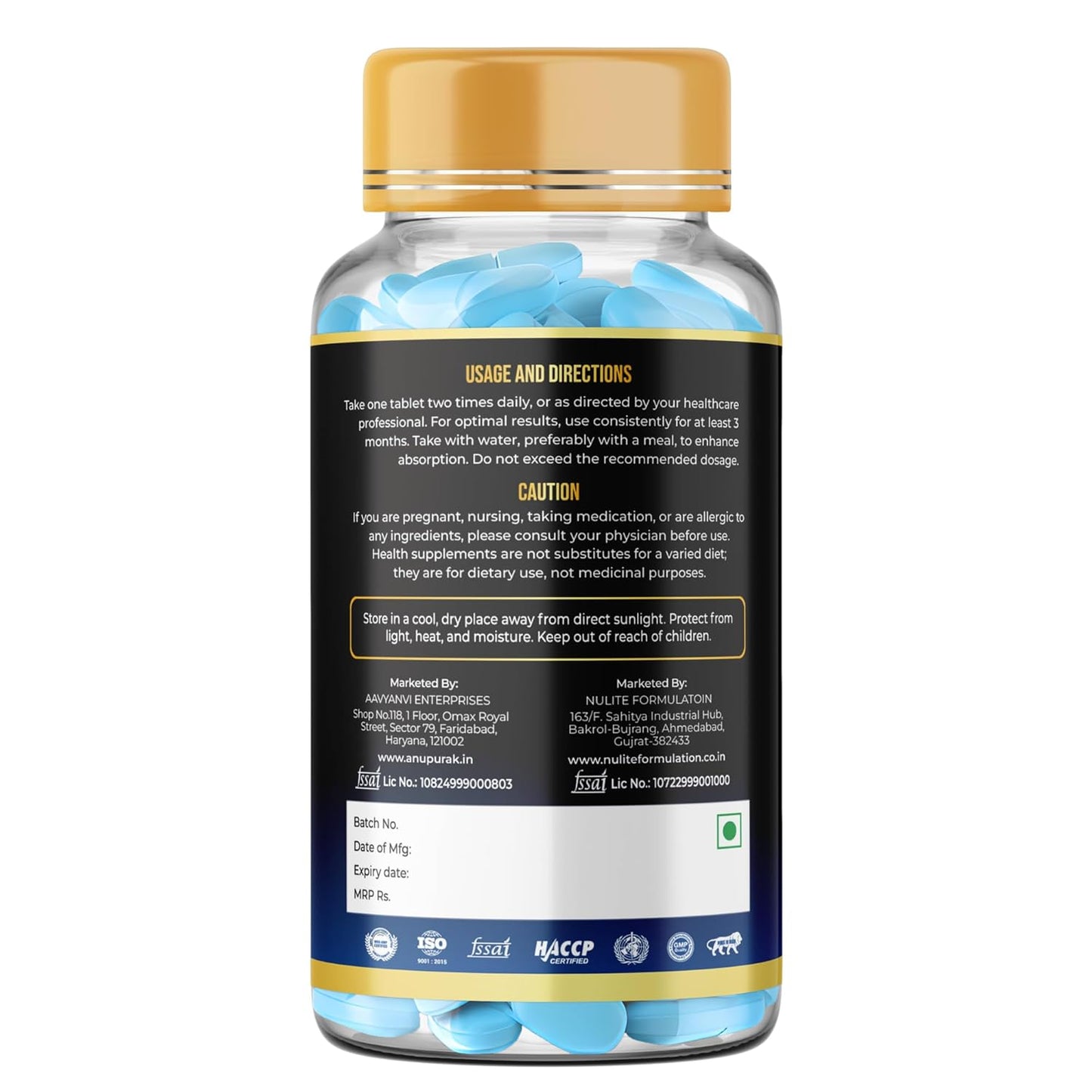 ANUPURAK Triple Magnesium Complex Tablets | Glycinate, Malate & Citrate | 296mg Elemental Magnesium | Ashwagandha, L-Theanine, Zinc & D3 | Stress Support, Calm Focus & Muscle Function | 120 Tablets (60 Days)