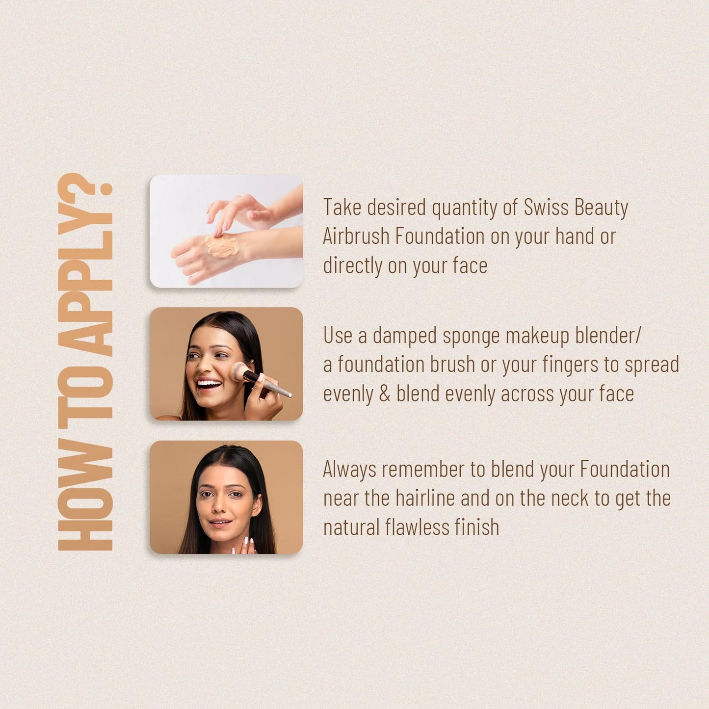 Swiss Beauty Airbrush Finish Foundation 30ml | Full Coverage Up to 8H | Waterproof & Lightweight | Natural Matte Finish | Long-Lasting Wear | Hyaluronic Acid | All Skin Types | Dermatologically Tested | Shade 02 Fair Ivory