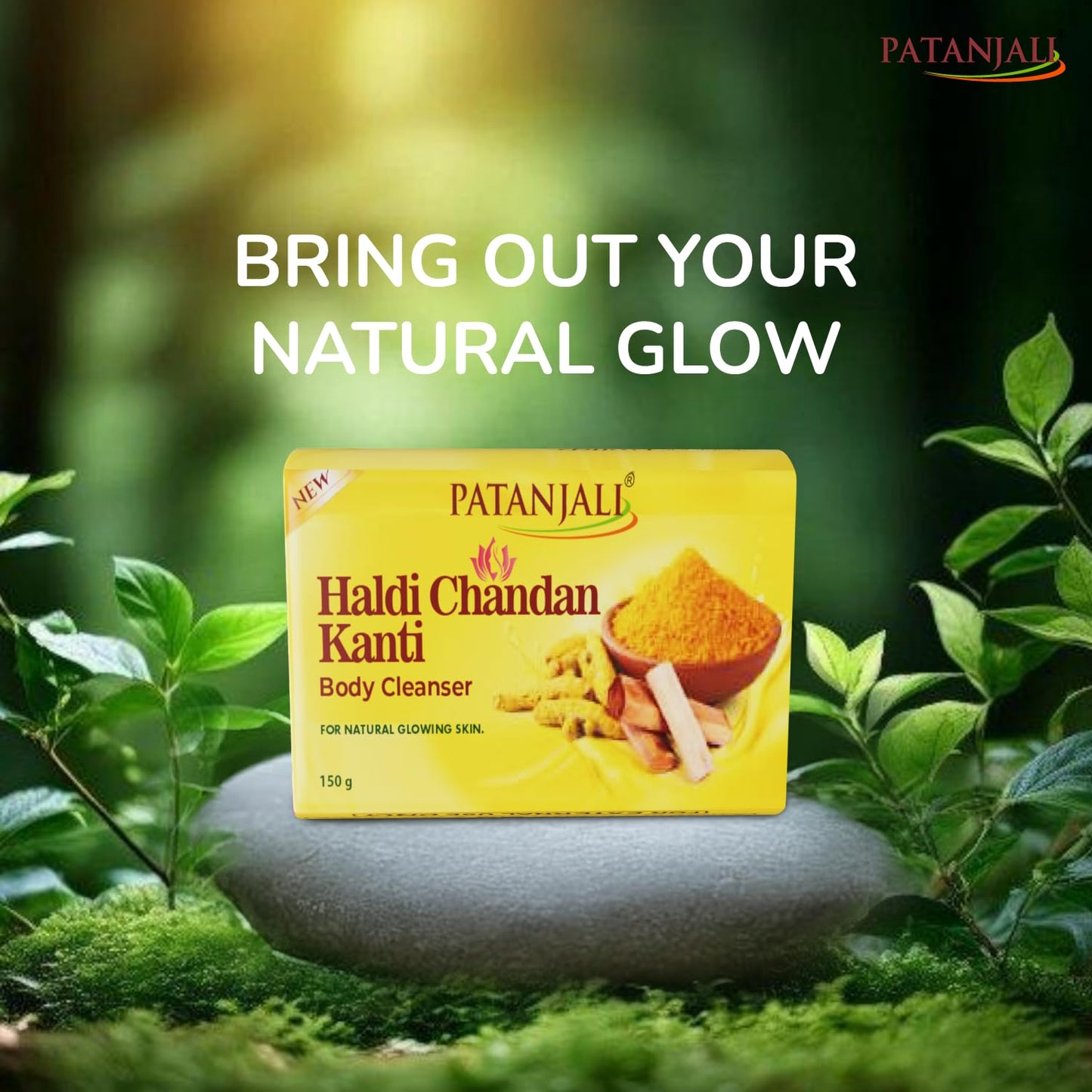 Patanjali Haldi Chandan Kanti Body Cleanser Soap for Men and Women(150g, Pack of 4), Nourishing & Moisturizing, Natural Aloe Vera Soap for Soft Skin