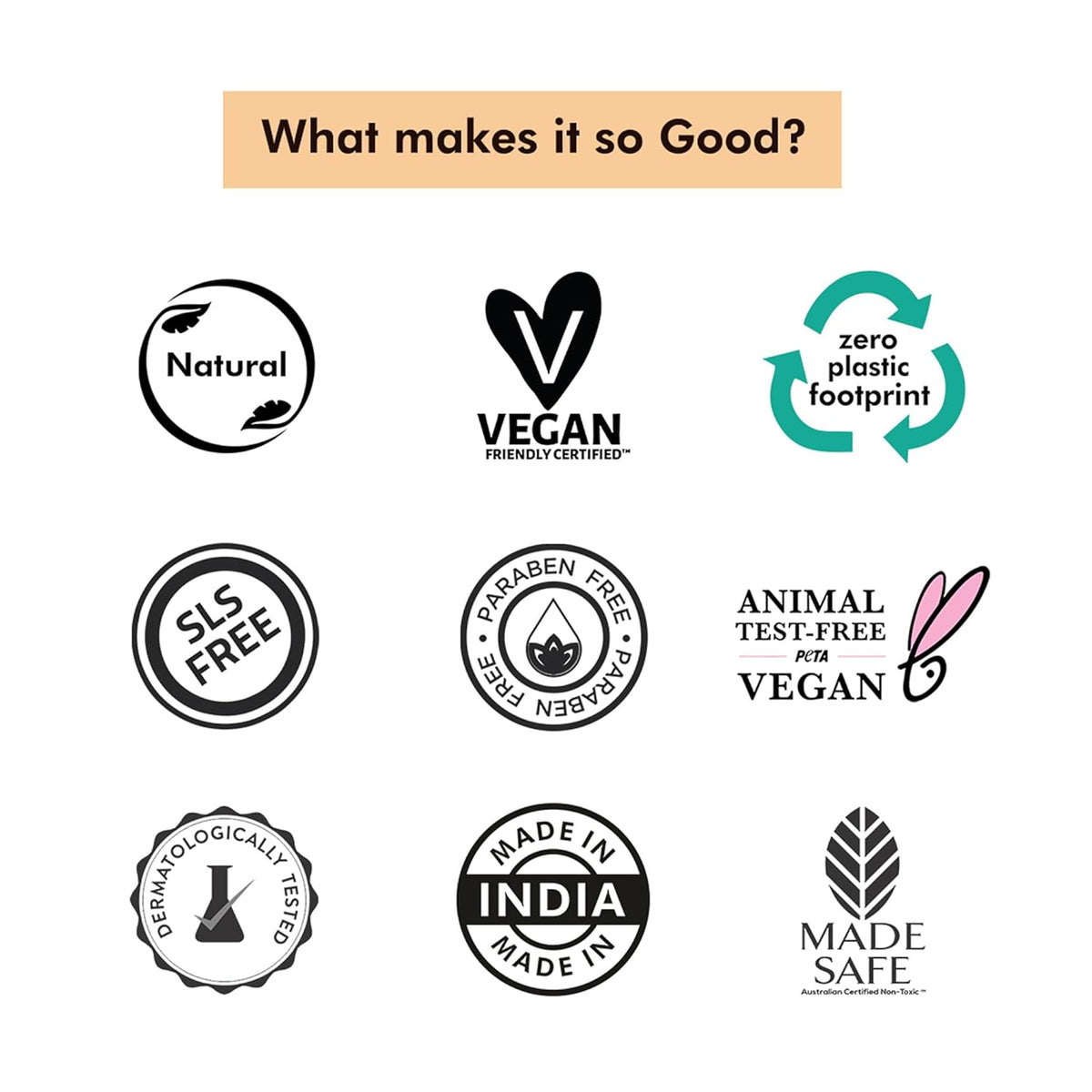 Collection of eco-friendly and ethical certification logos on a white background.
