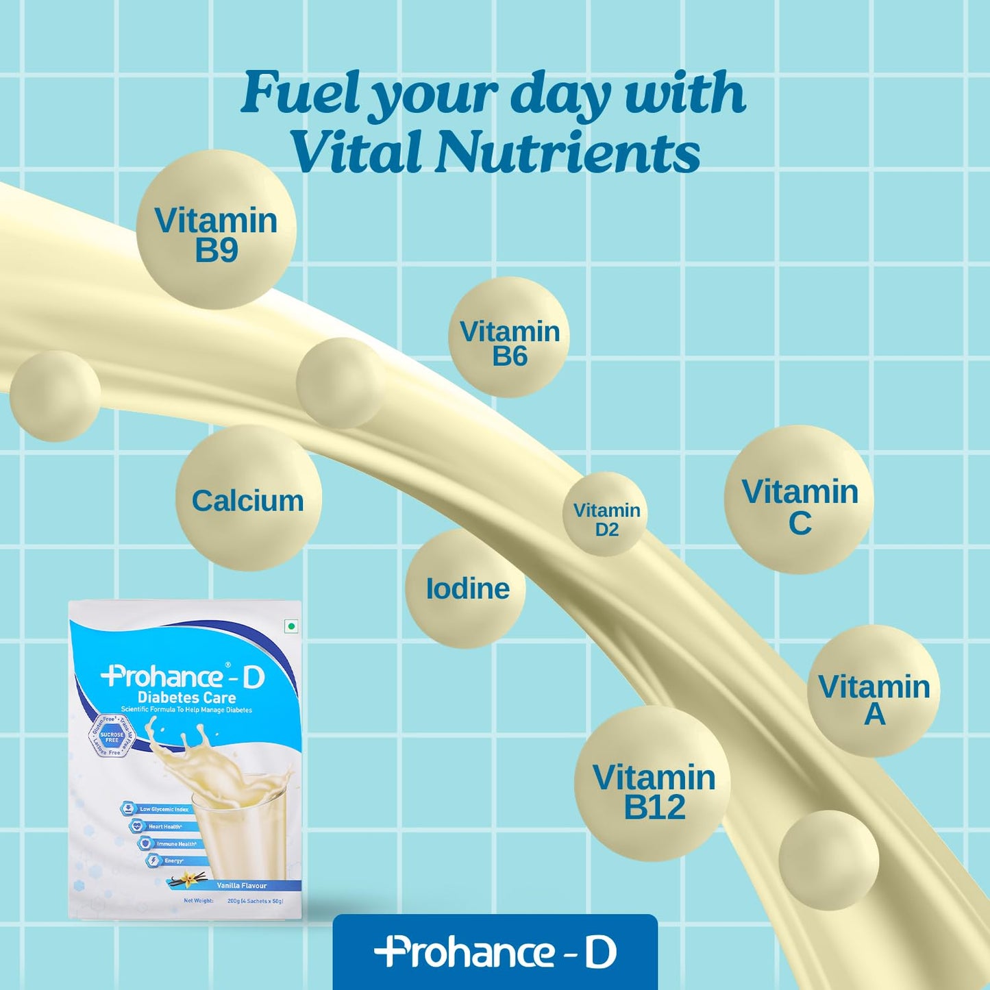 Prohance D Dietary Supplement for Diabetes Management Vanilla, 200 g