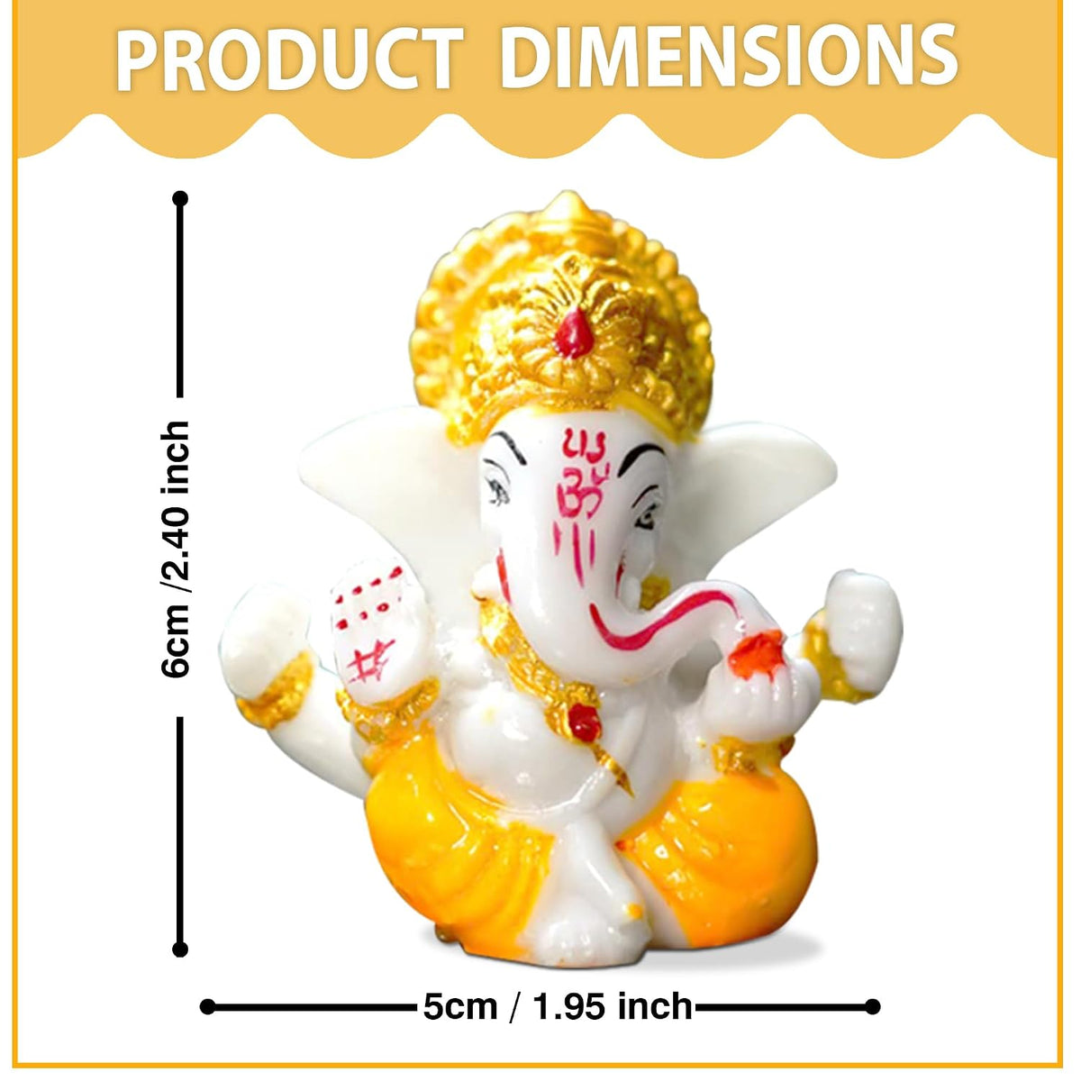Auspicious Ganesh Idol for car Dashboard and Home, Small Ganpati Ganesha Idol for Car God Dashboard Accessories (Design 4)