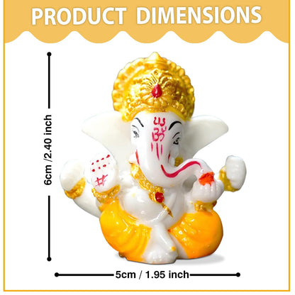 Auspicious Ganesh Idol for car Dashboard and Home, Small Ganpati Ganesha Idol for Car God Dashboard Accessories (Design 4)