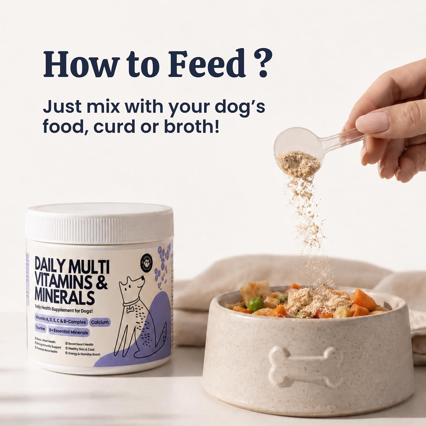 My Fur Child Daily Multivitamins & Minerals for Dogs | Supports Immunity, Energy, Bone Health & Shiny Coat | Comprehensive Blend with 23+ Essential Vitamins andMinerals | Lasts up to 60 Days