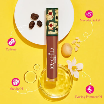 LoveChild Masaba Game On! - Hukum - Liquid Matte Lipstick, Pecan Brown Velvet Smooth, Non-Sticky, Hydrating & Moisturising, Lasts Up to 12 hours, 5Ml