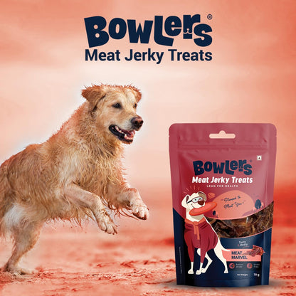 Bowlers Dog Treats Meat Jerky| 70g | High on Protien |Low in Fat | Grain Free | Handmade Treats