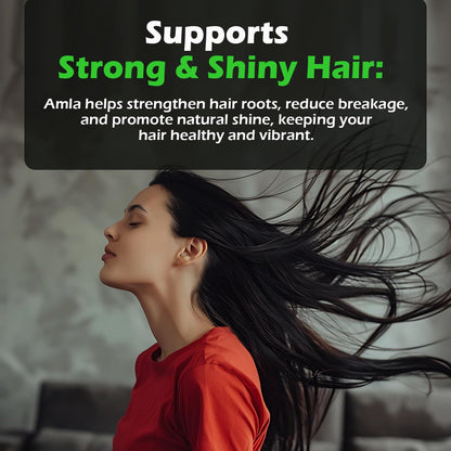 Amla Capsules 60_ Organic Hair Growth & Vitamin C Herbal Supplement Antioxidant Immunity Enhancer Natural Source of Vitamin C (Pack of 1)